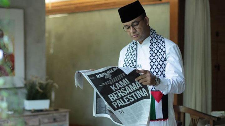 Kecam Israel, Gubernur Anies Pasang Lampu Palestina di 10 Titik JPO